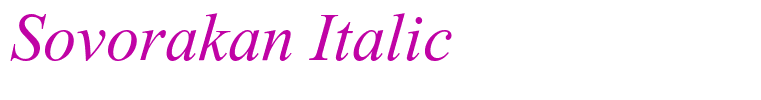 Sovorakan Italic